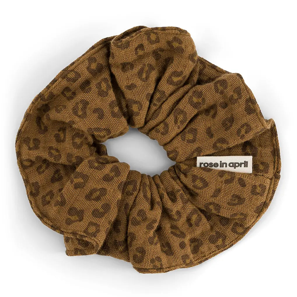 Rose in April Scrunchie Mini Leopard Cumin