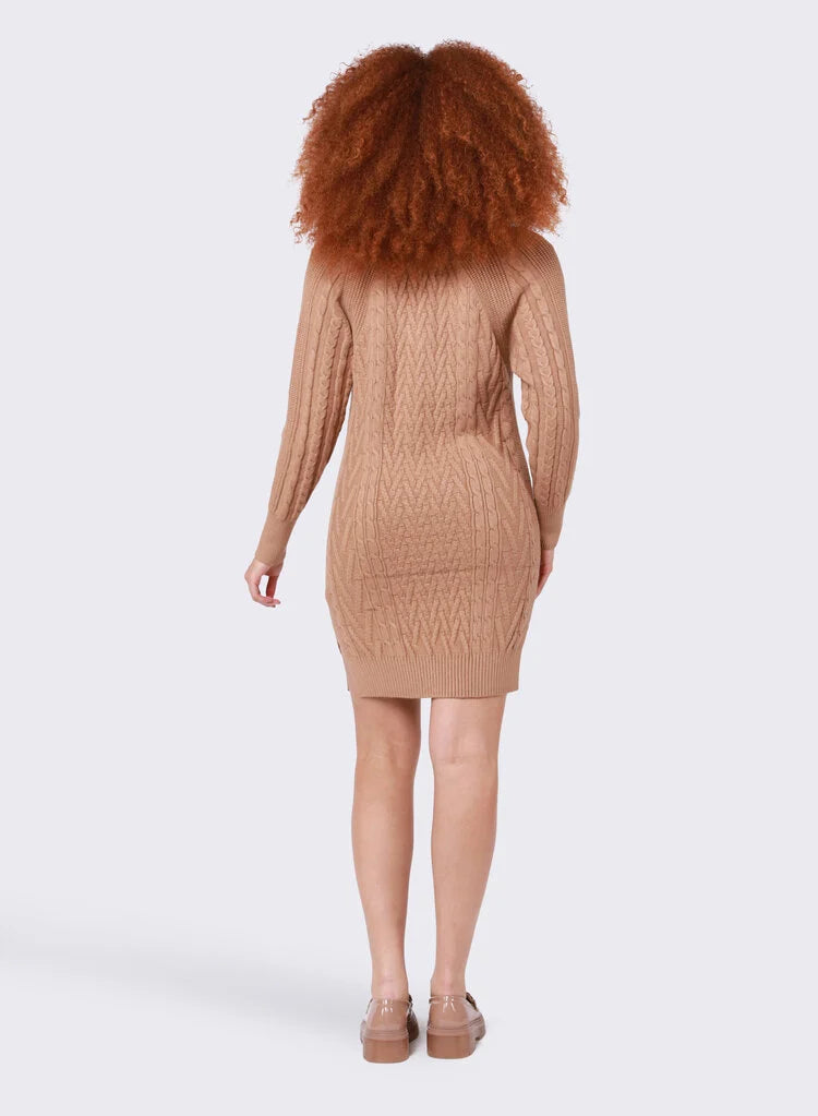 Dex Cable Knit Sweater Dress