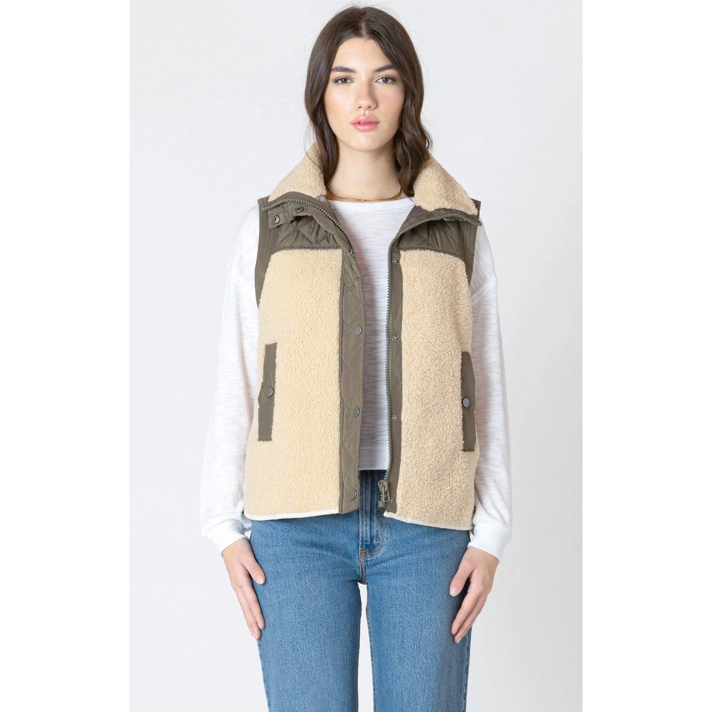 Dex Mixed Fabric Vest