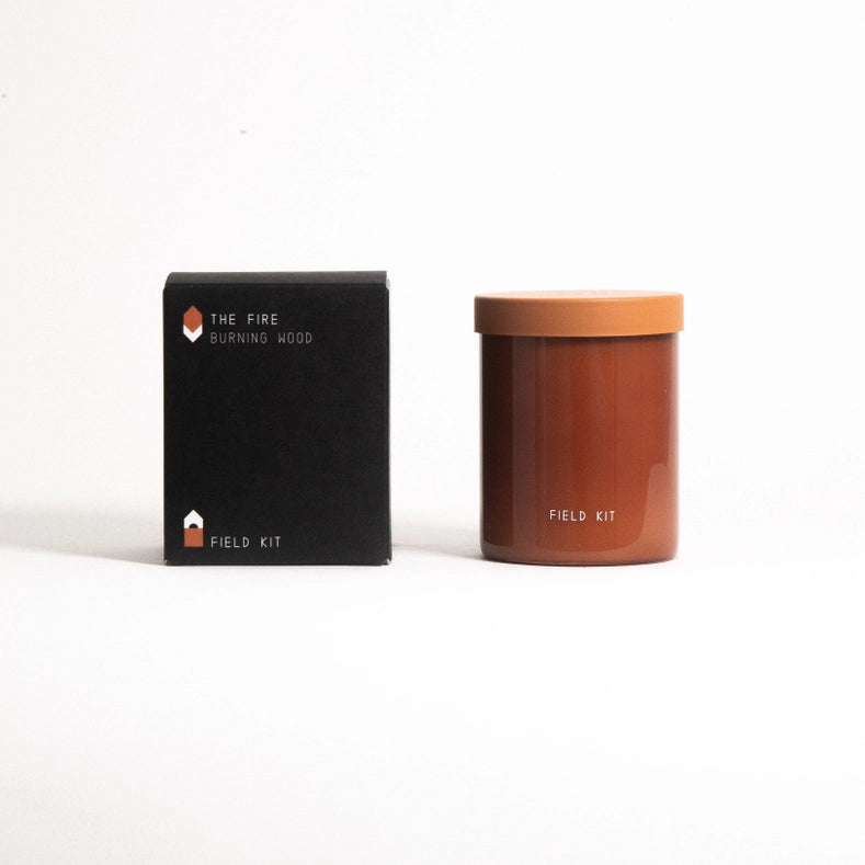 Field Kit The Fire Glass Candle - Burning Wood