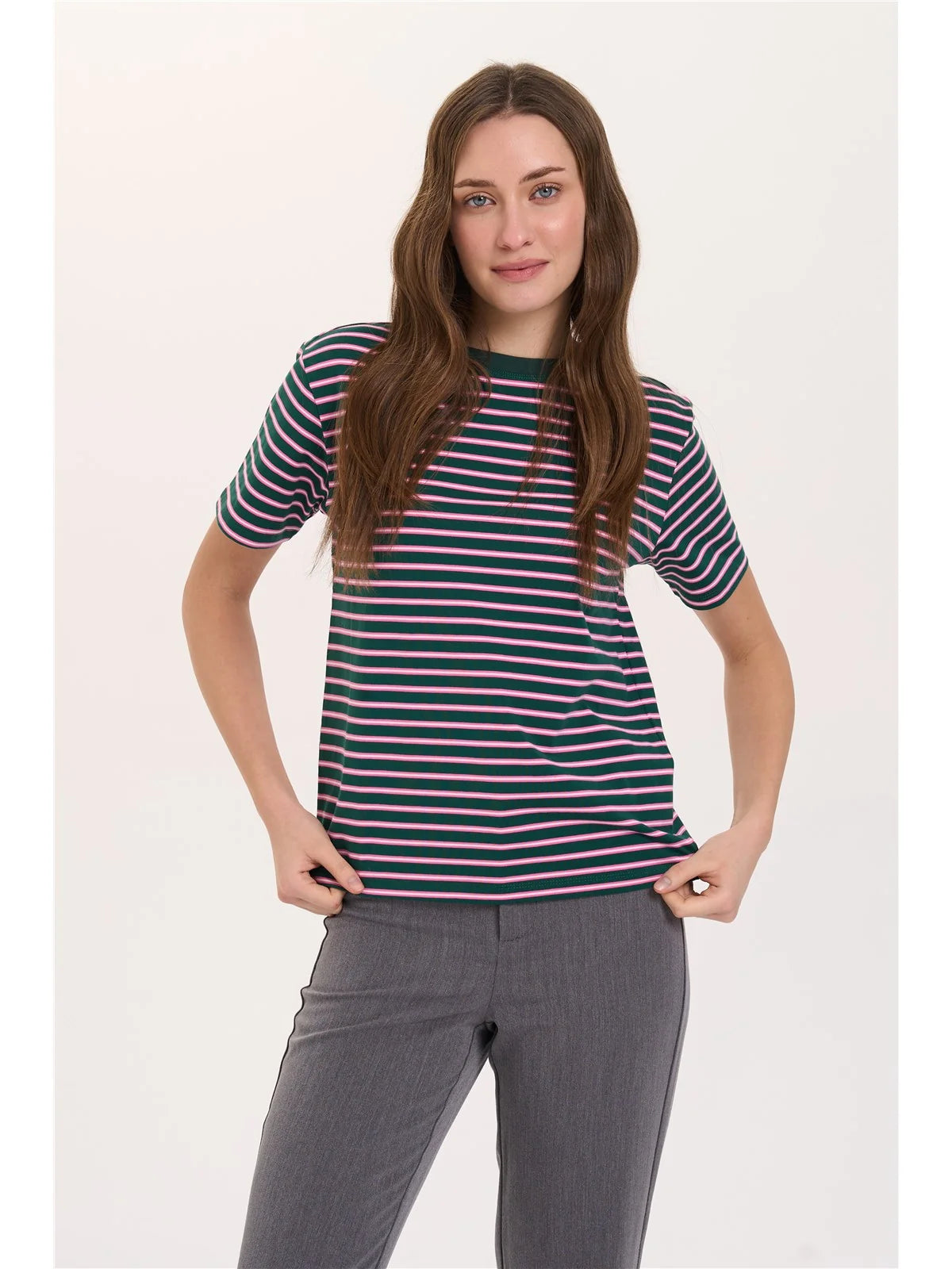 24COLOURS 12578A Green Striped Tee