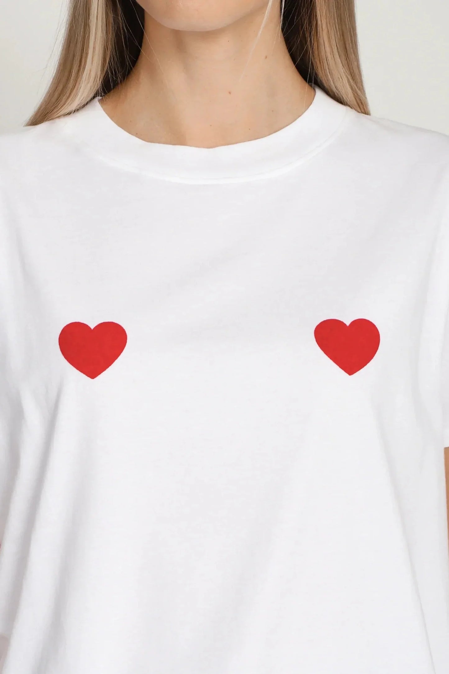 Brunette the Label Double Heart Classic Tee