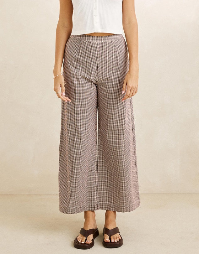 Rhythm London Check Wide Leg Pant