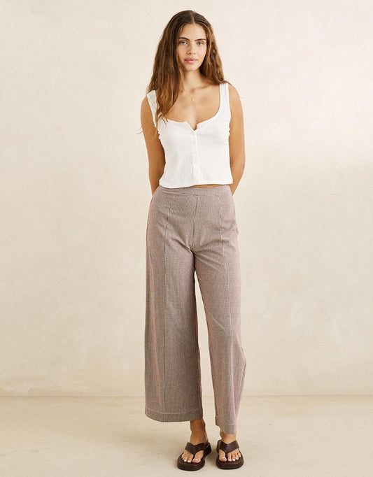 Rhythm London Check Wide Leg Pant