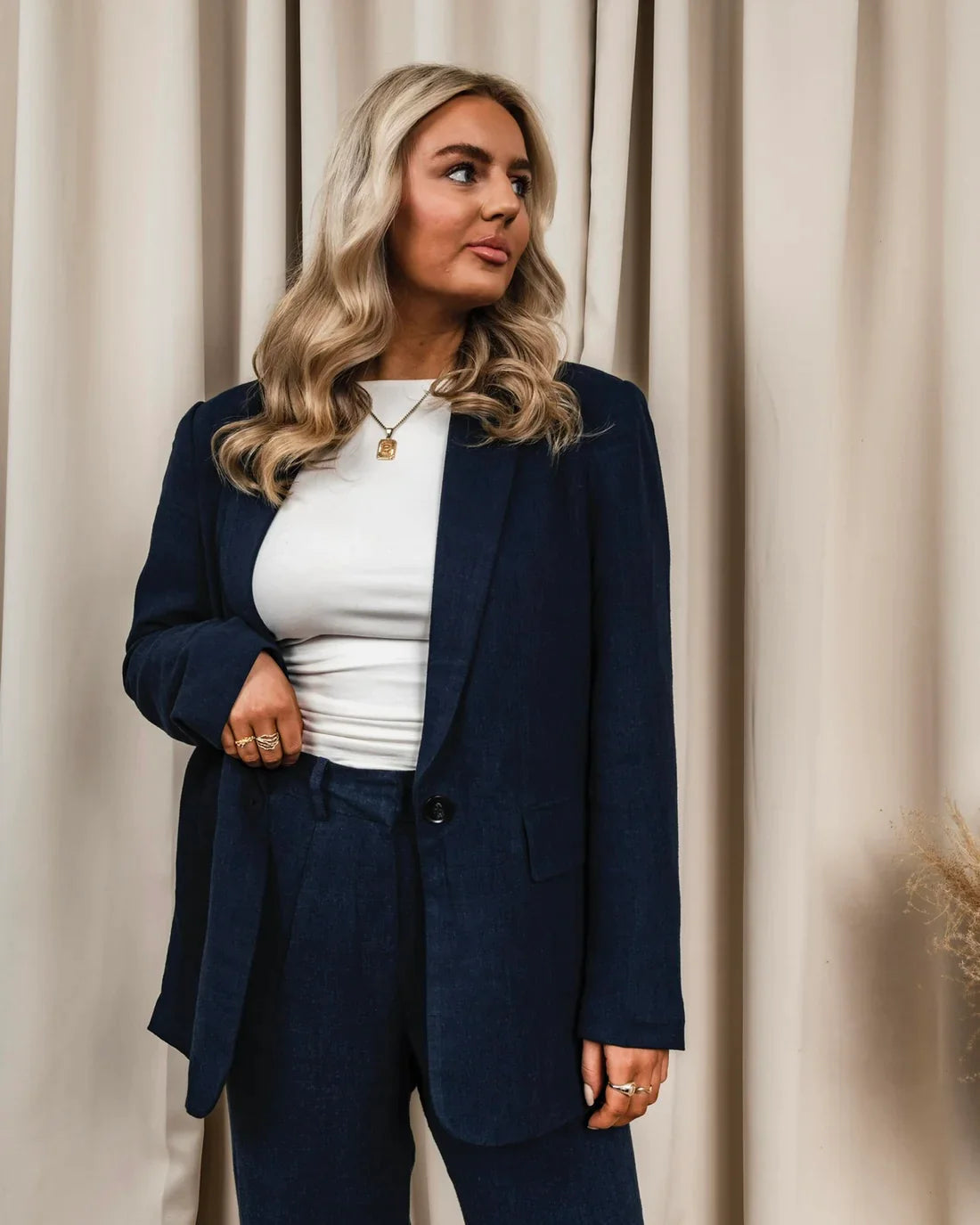 Navy shop linen blazer