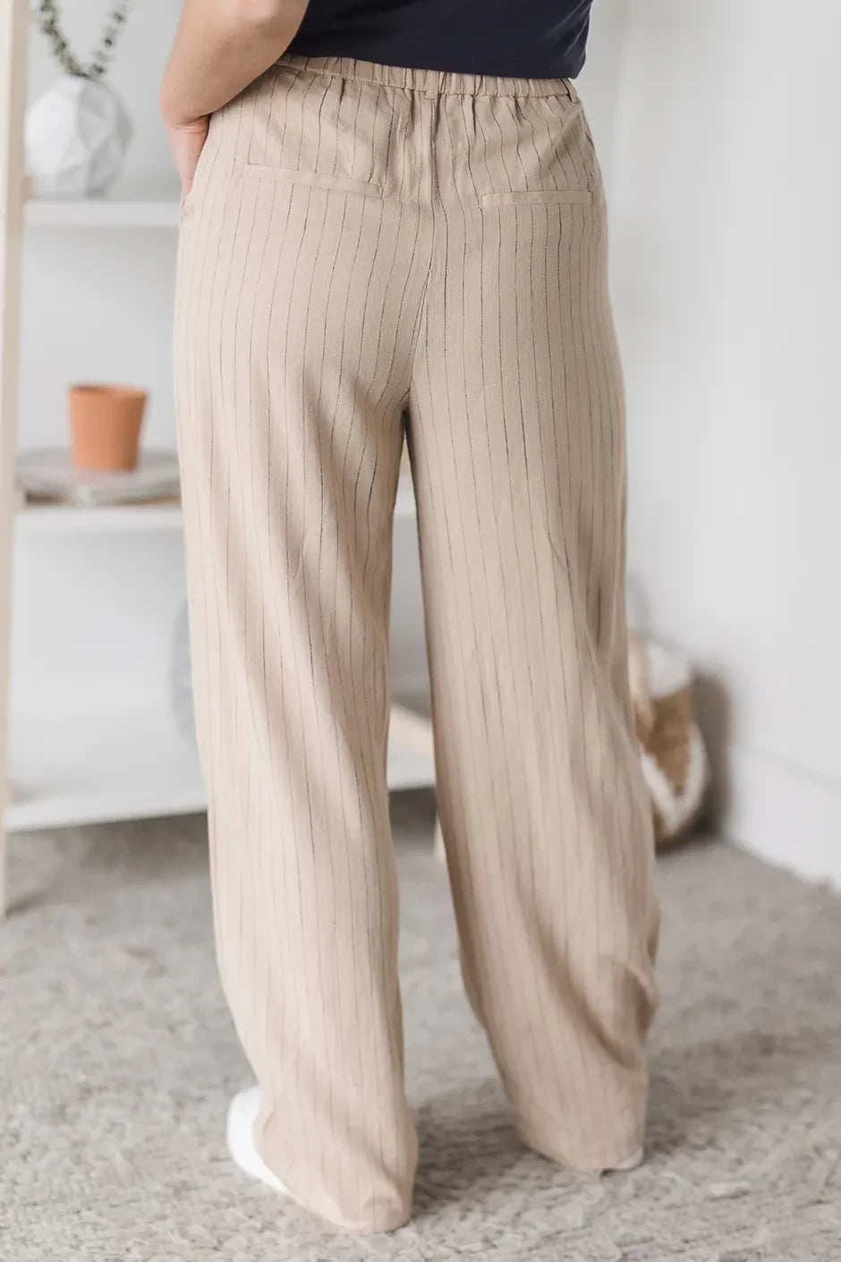 Vero Moda Vera Irish Cream Stripe Linen Pants