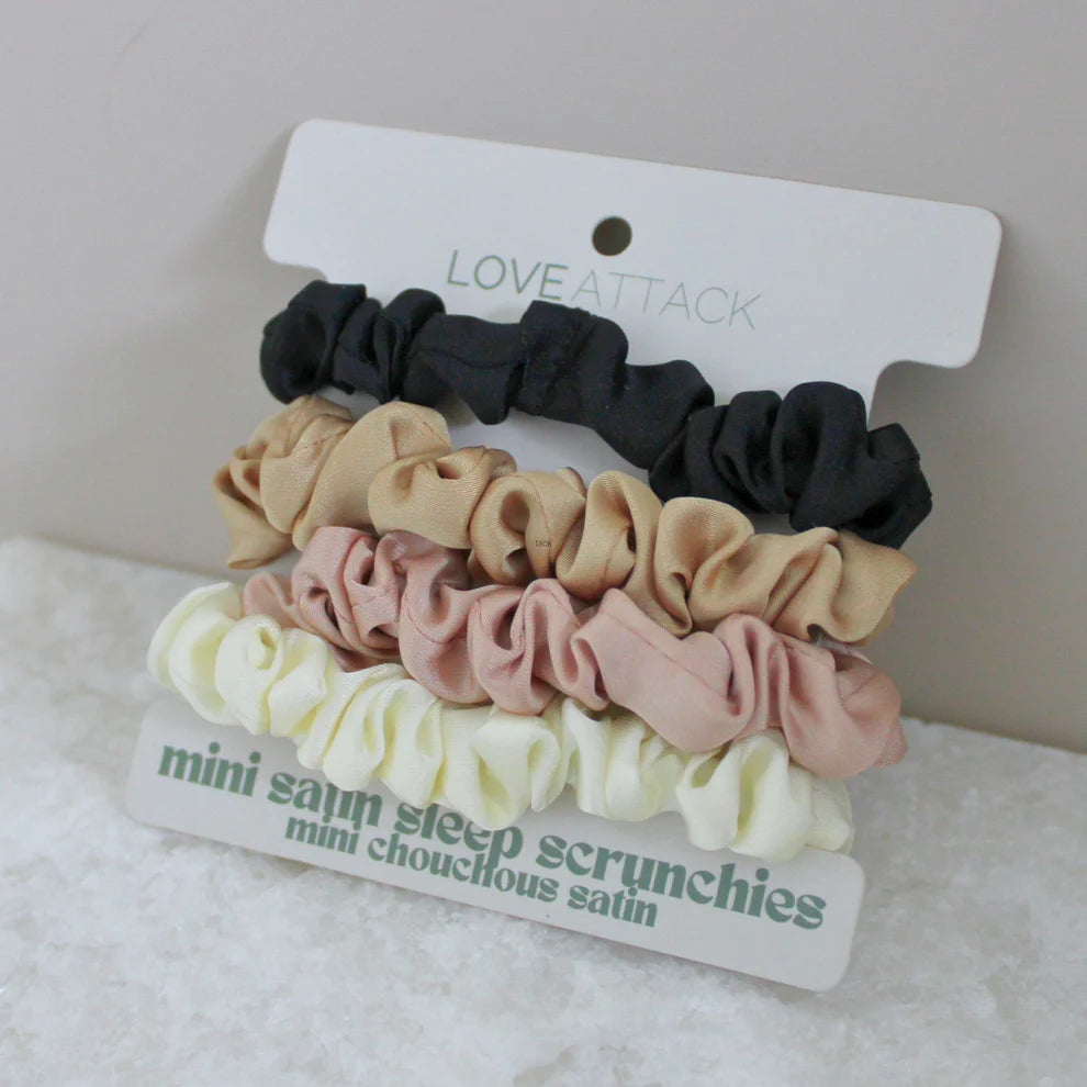 Love Attack Mini Satin Sleep Scrunchies (4 Pack)
