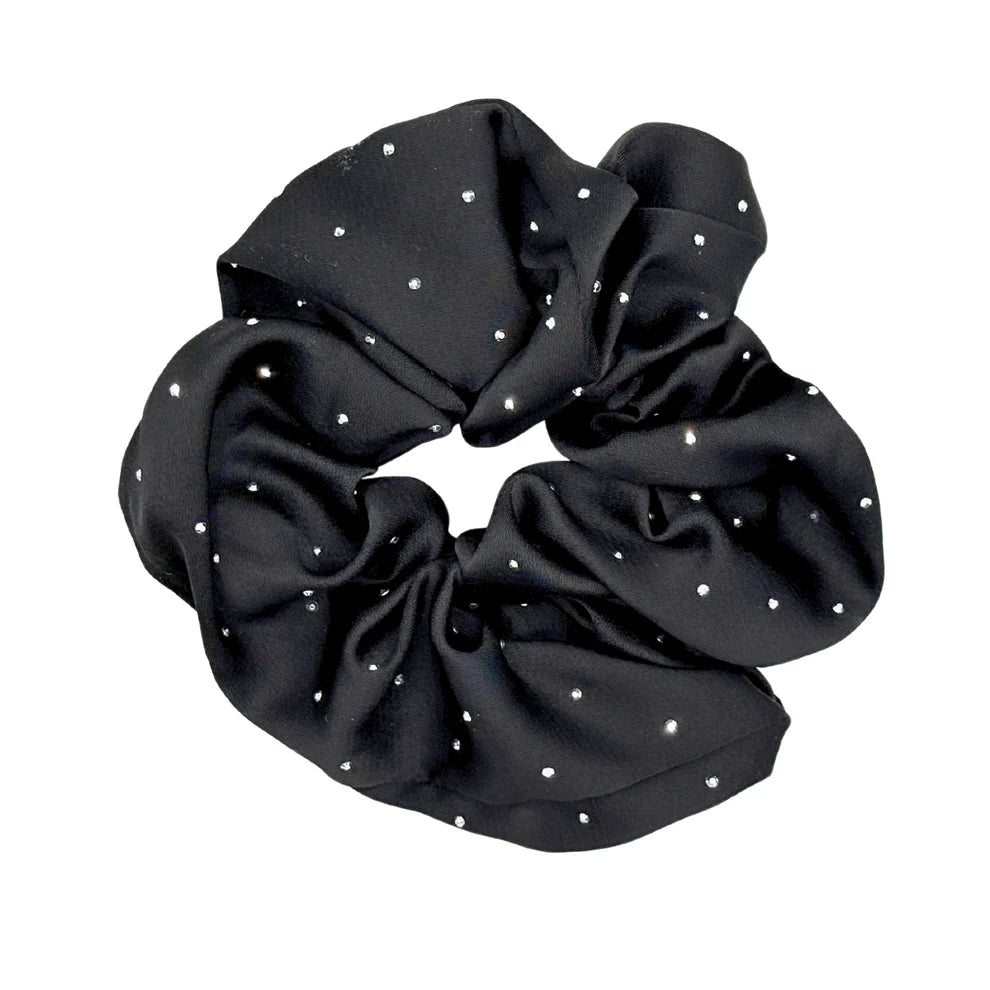Love Attack Black Sparkle Satin Scrunchie