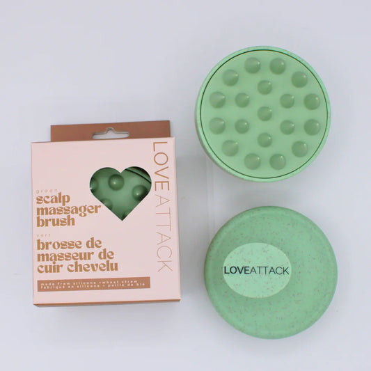 Love Attack Green Massager Scalp Brush