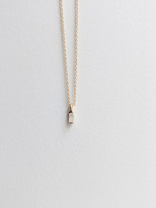 Little Gold Moonstone Vesper Necklace