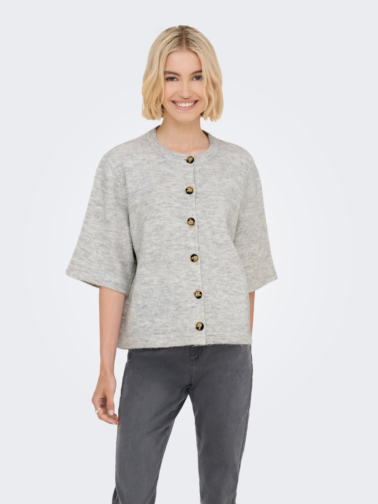 ONLY Light Grey Melange Camilla Cardigan