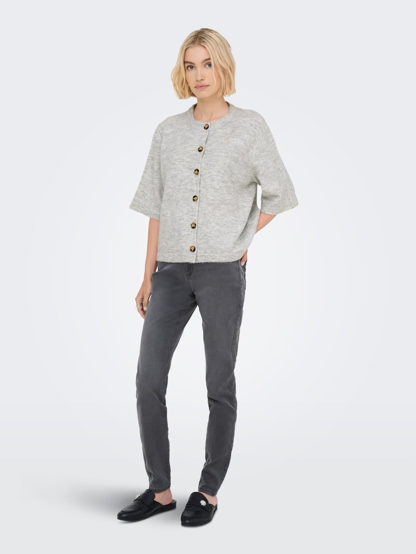 ONLY Light Grey Melange Camilla Cardigan