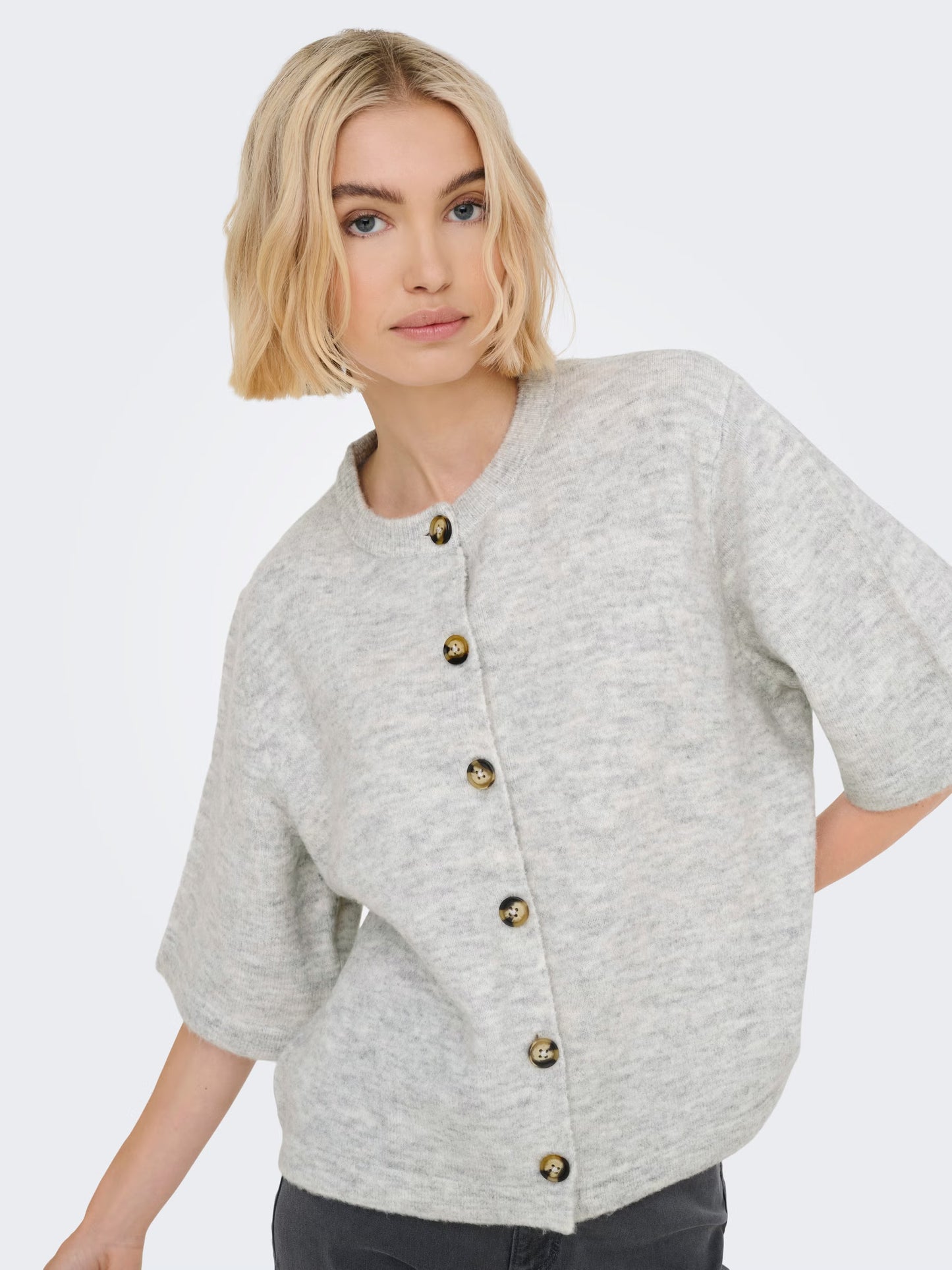 ONLY Light Grey Melange Camilla Cardigan