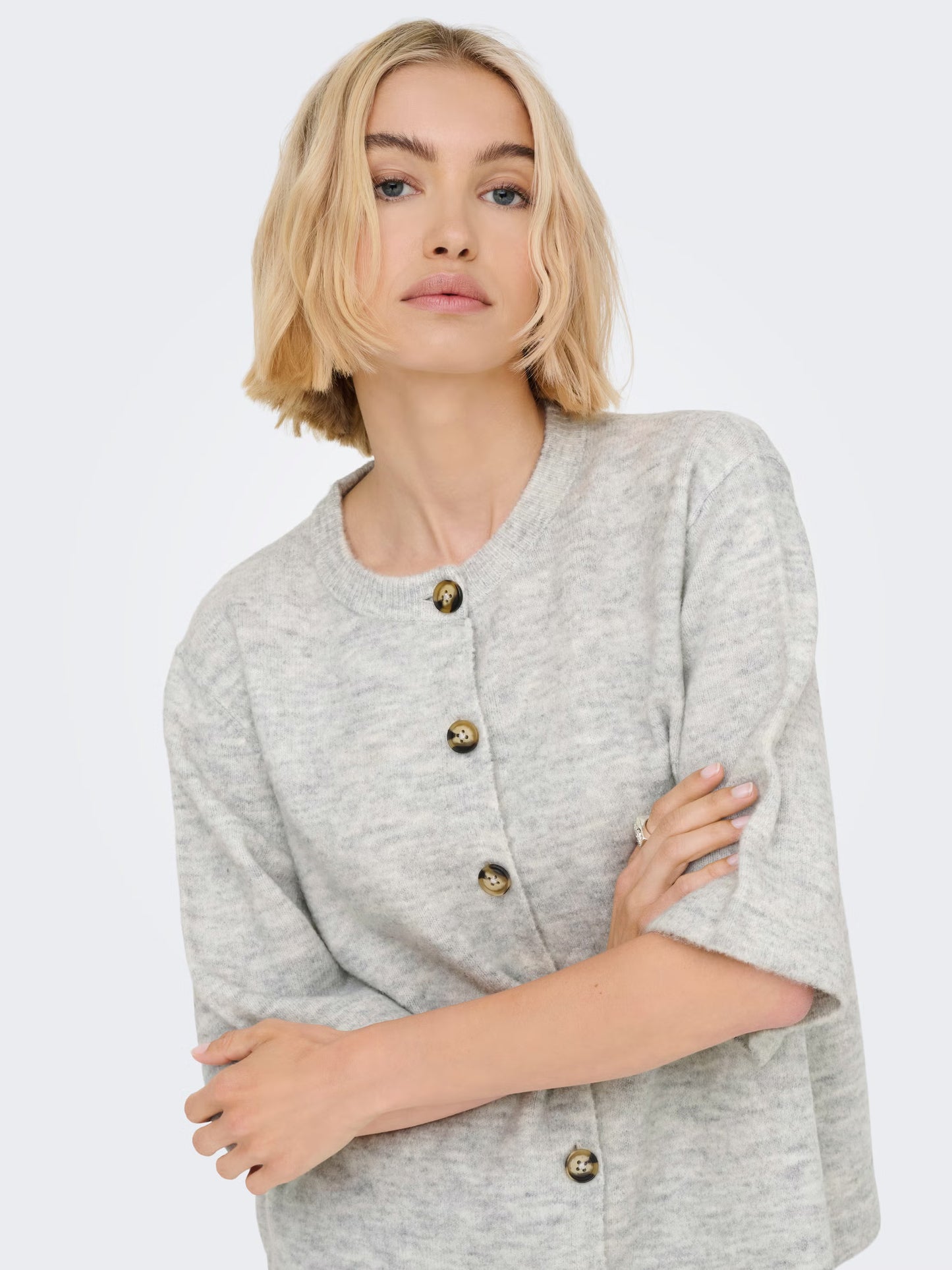 ONLY Light Grey Melange Camilla Cardigan