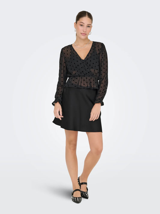ONLY Black Mika Satin Skirt