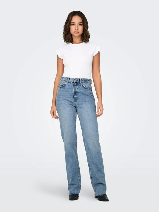 ONLY Riley High Rise Straight Leg Jeans