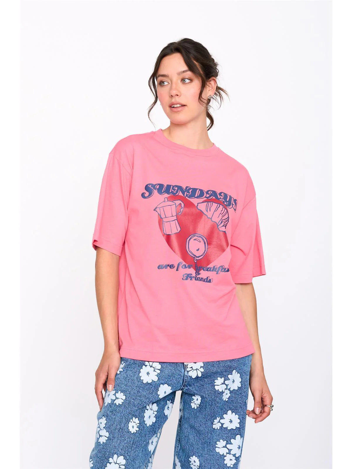 24COLOURS Pink Cotton Tee