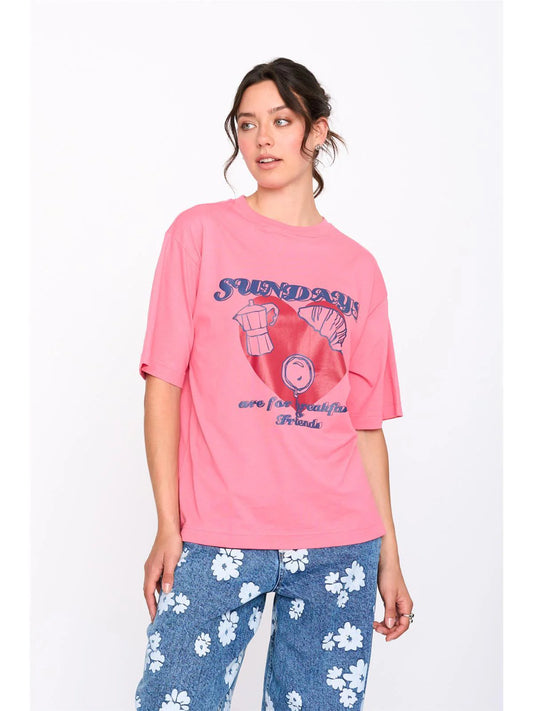 24COLOURS Pink Cotton Tee