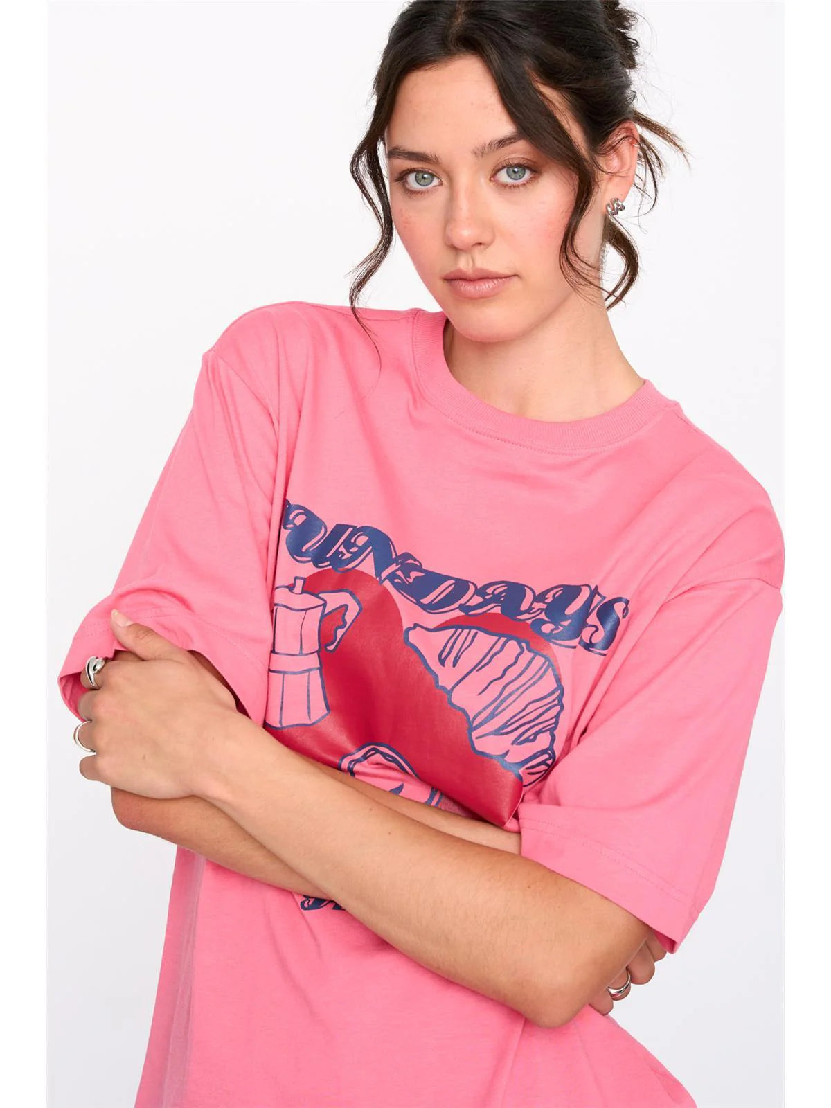 24COLOURS Pink Cotton Tee