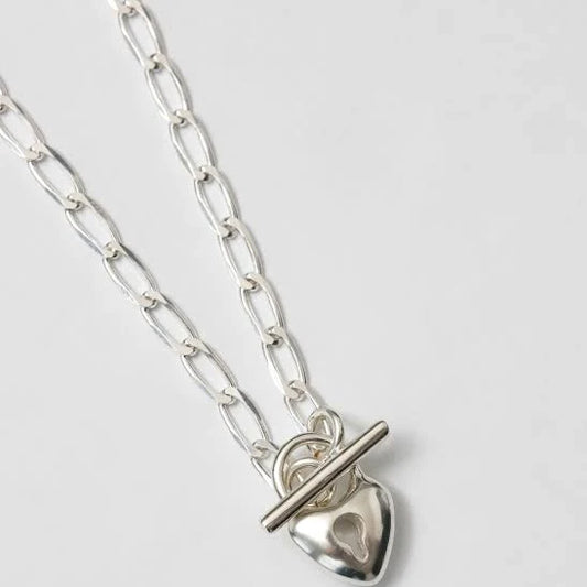 Wolf Circus Heart Toggle Necklace in Sterling Silver