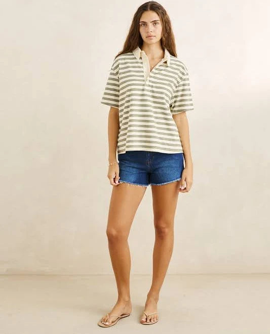 Rhythm Vintage Stripe Rugby Short Sleeve Shirt