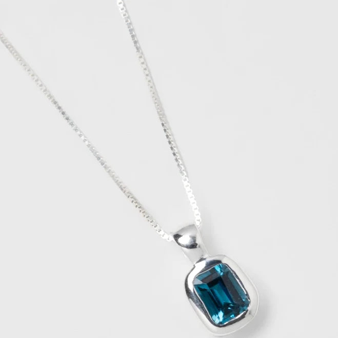 Wolf Circus Freya Necklace in Blue Topaz and Sterling Silver