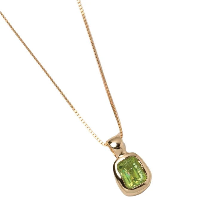 Wolf Circus Freya Necklace in Green Peridot and Gold