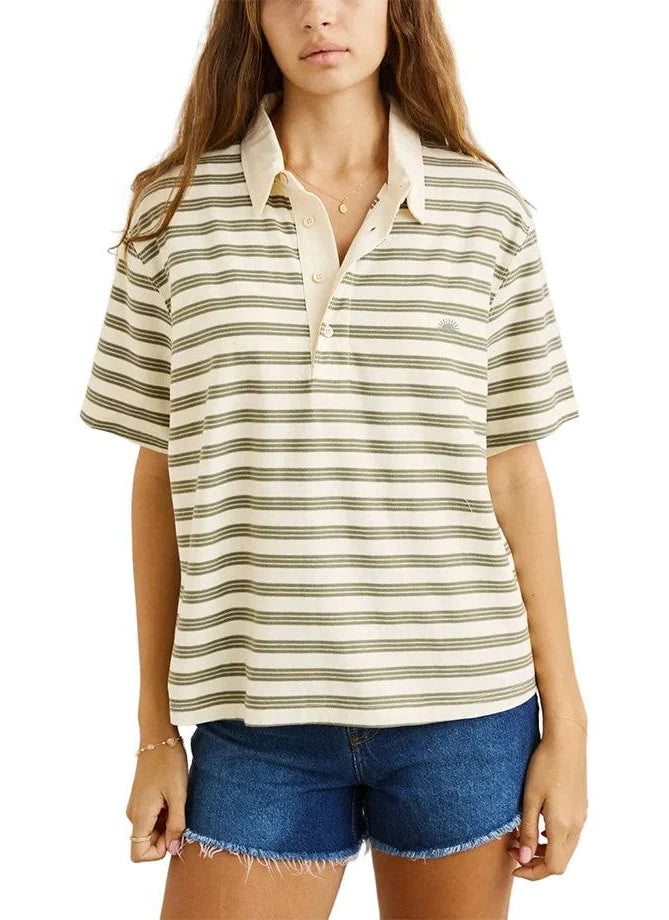 Rhythm Vintage Stripe Rugby Short Sleeve Shirt