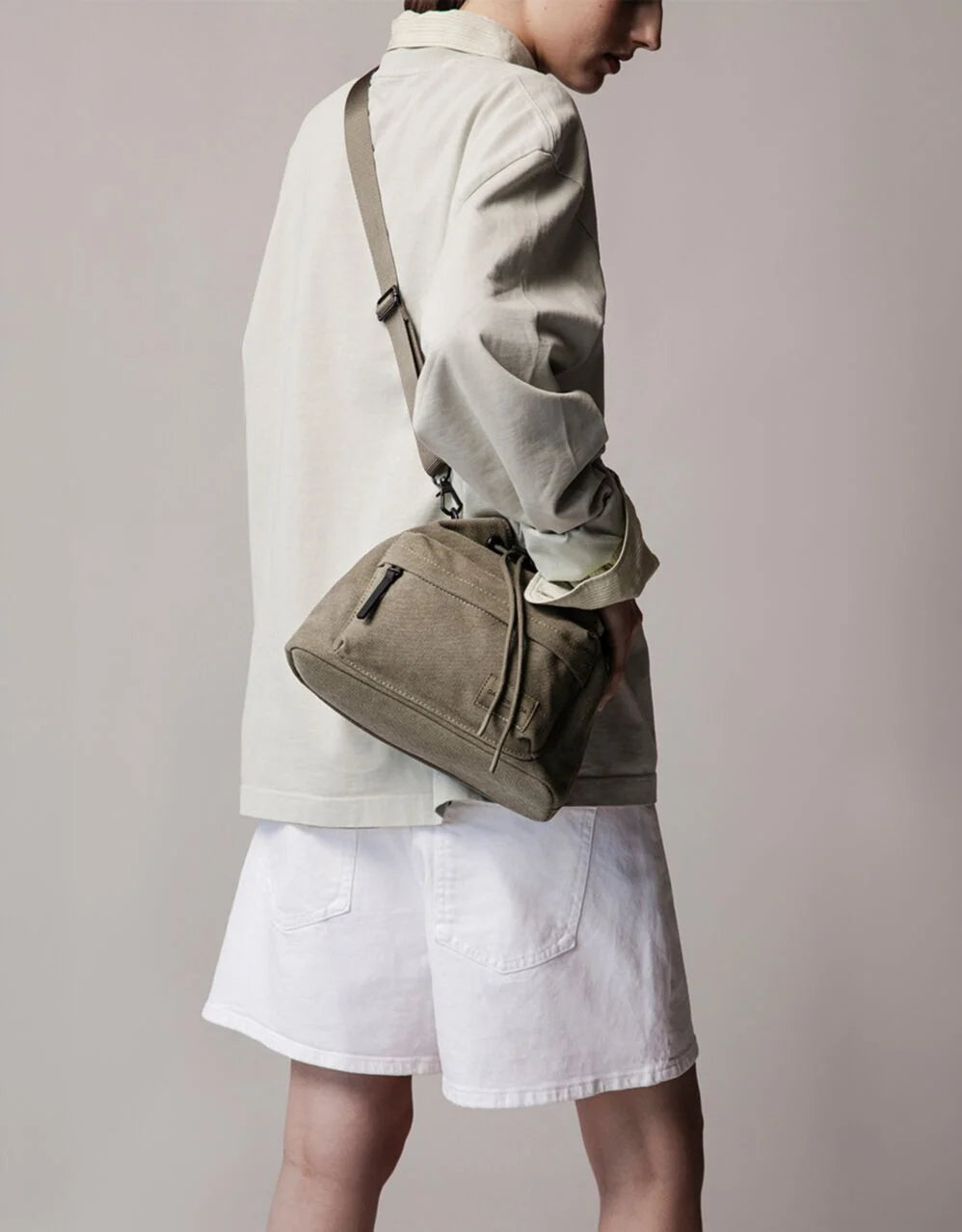 Gaston Luga Spläsh Bucket Crossbody- Weave Fern Green