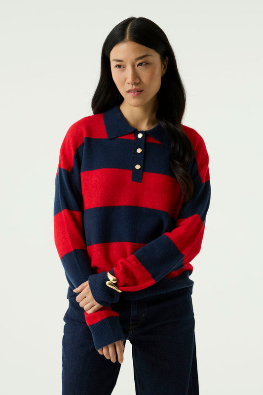 Garcia Striped Polo Sweater