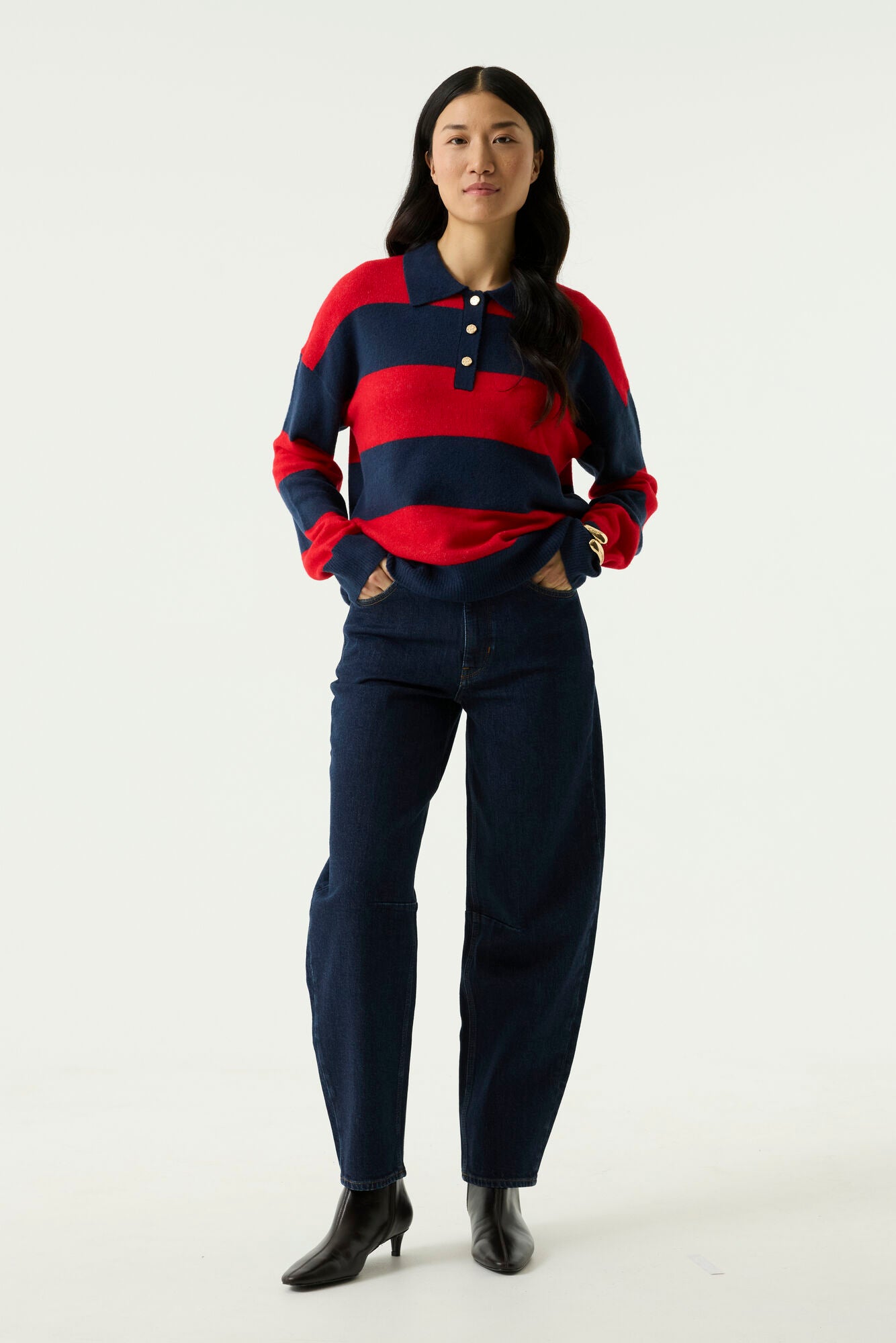 Garcia Striped Polo Sweater