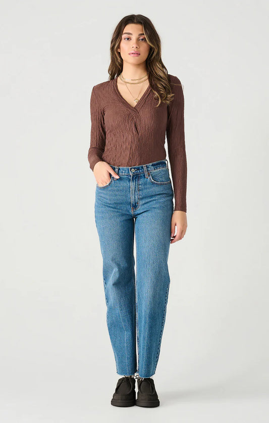 Dex Dylan Frayed Hem Straight Leg Jean