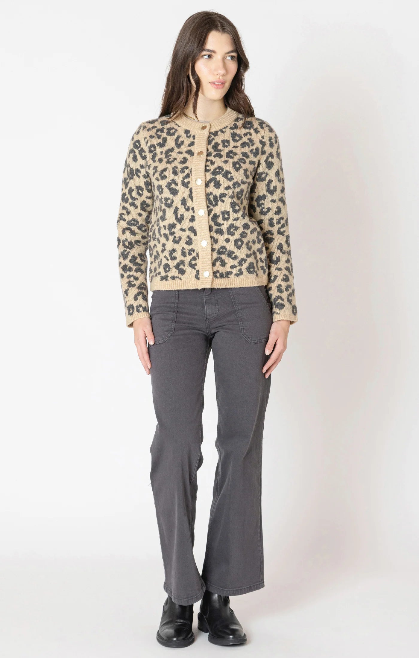 Dex Crewneck Patterned Cardigan