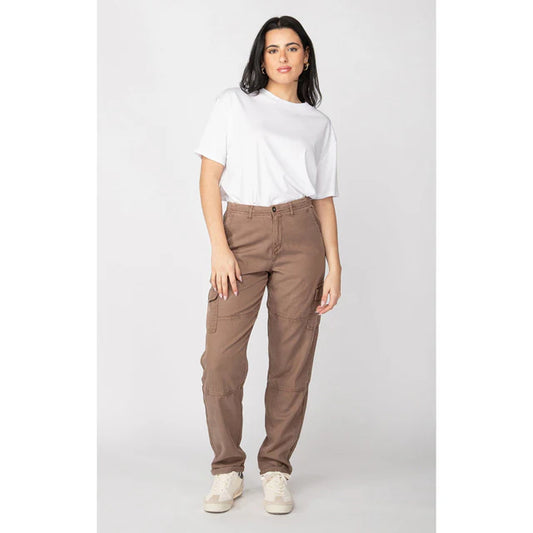 Dex Dark Taupe Straight Leg Soft Cargo Pant