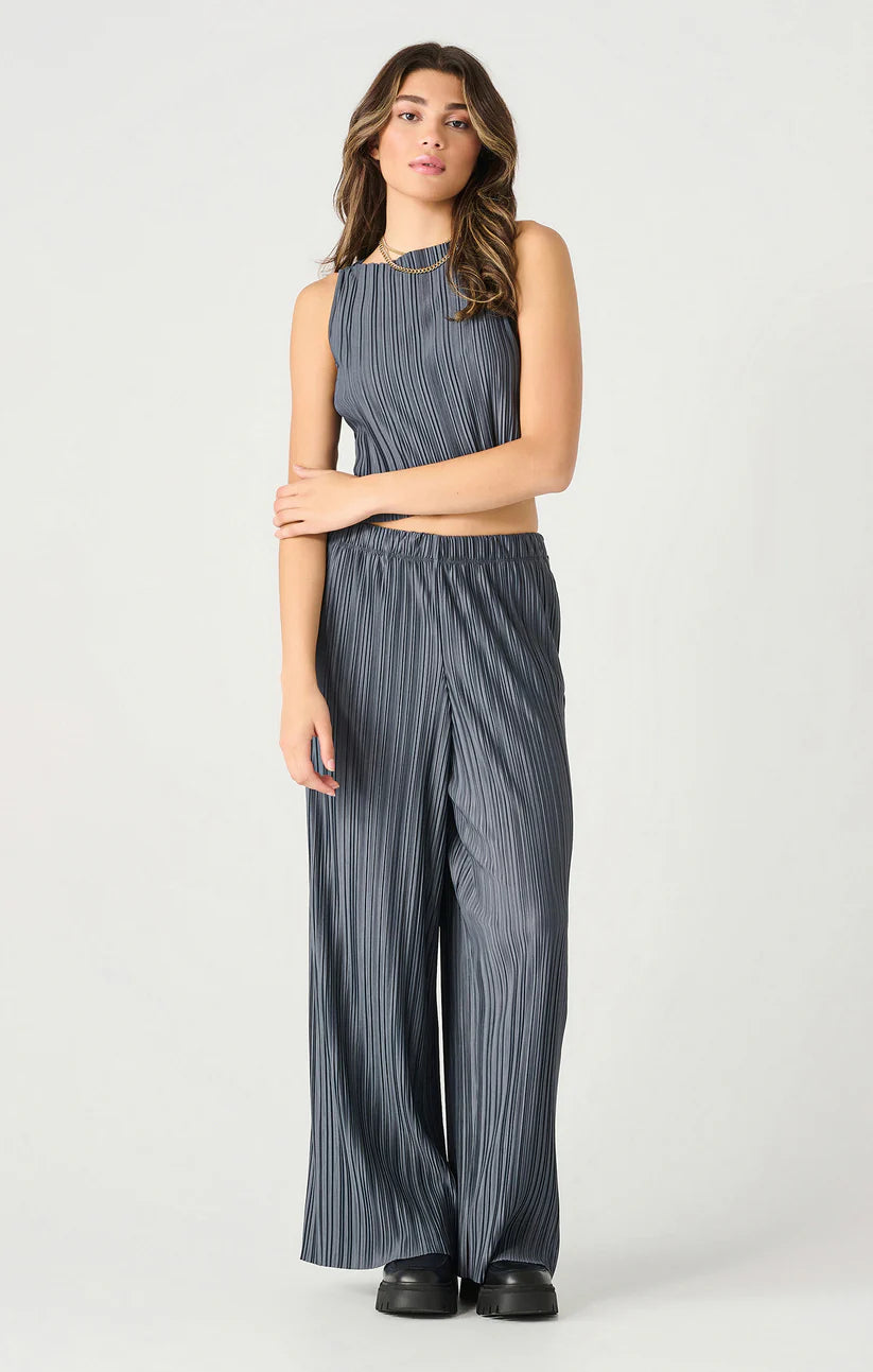 Dex Slate Pull On Pleated Pants