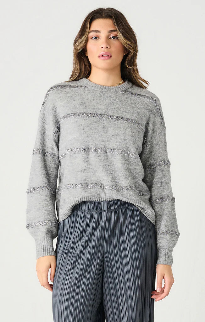 Dex Long Sleeve Sequin Stripe Sweater