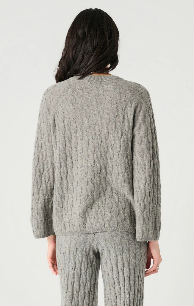 Dex Grey Long Sleeve Cable Knit Sweater