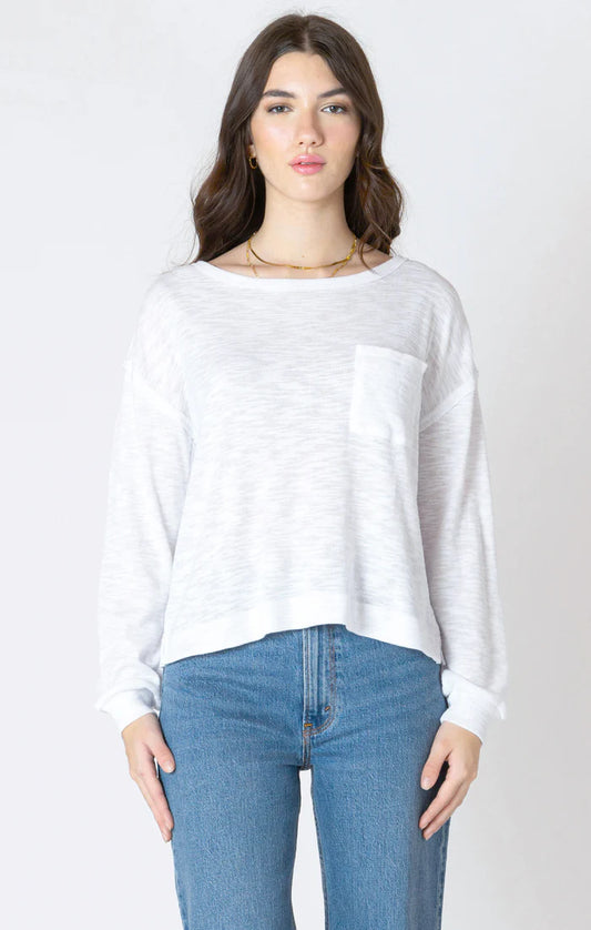 Dex White Crew Neck Top