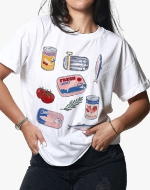 Girl Dangerous Sardine Cans Boyfriend Tee
