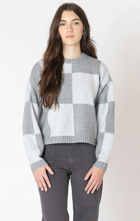 Dex Heather Grey Colorblock Sweater