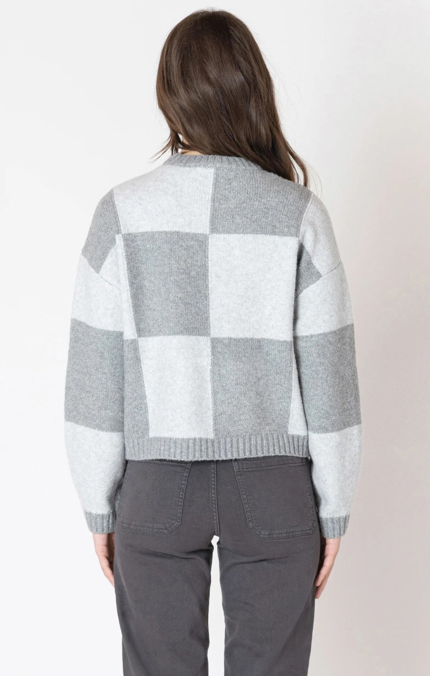 Dex Heather Grey Colorblock Sweater