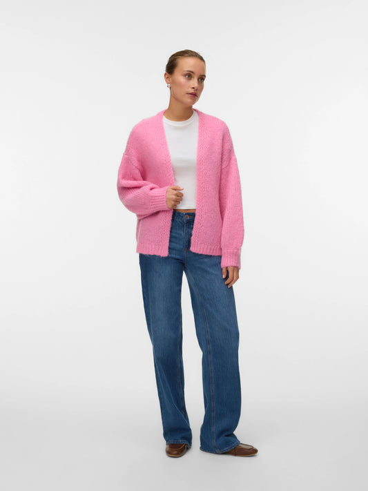 Vero Moda Pink Cosmos Maybe Open Knit Cardigan