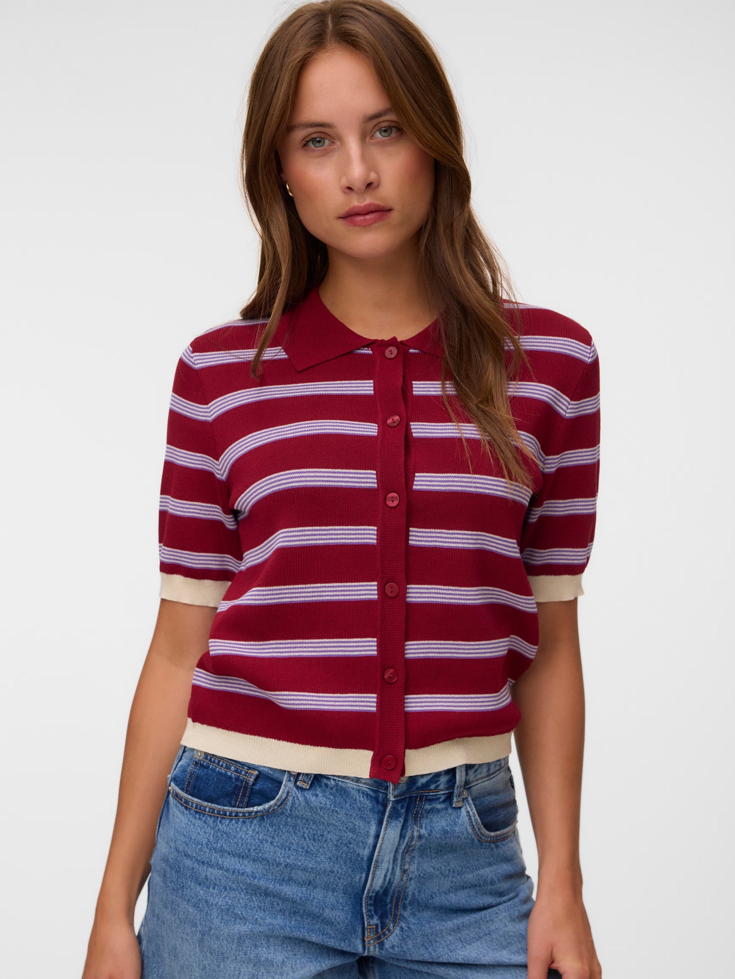 Vero Moda Biking Red Music Knit Cardigan