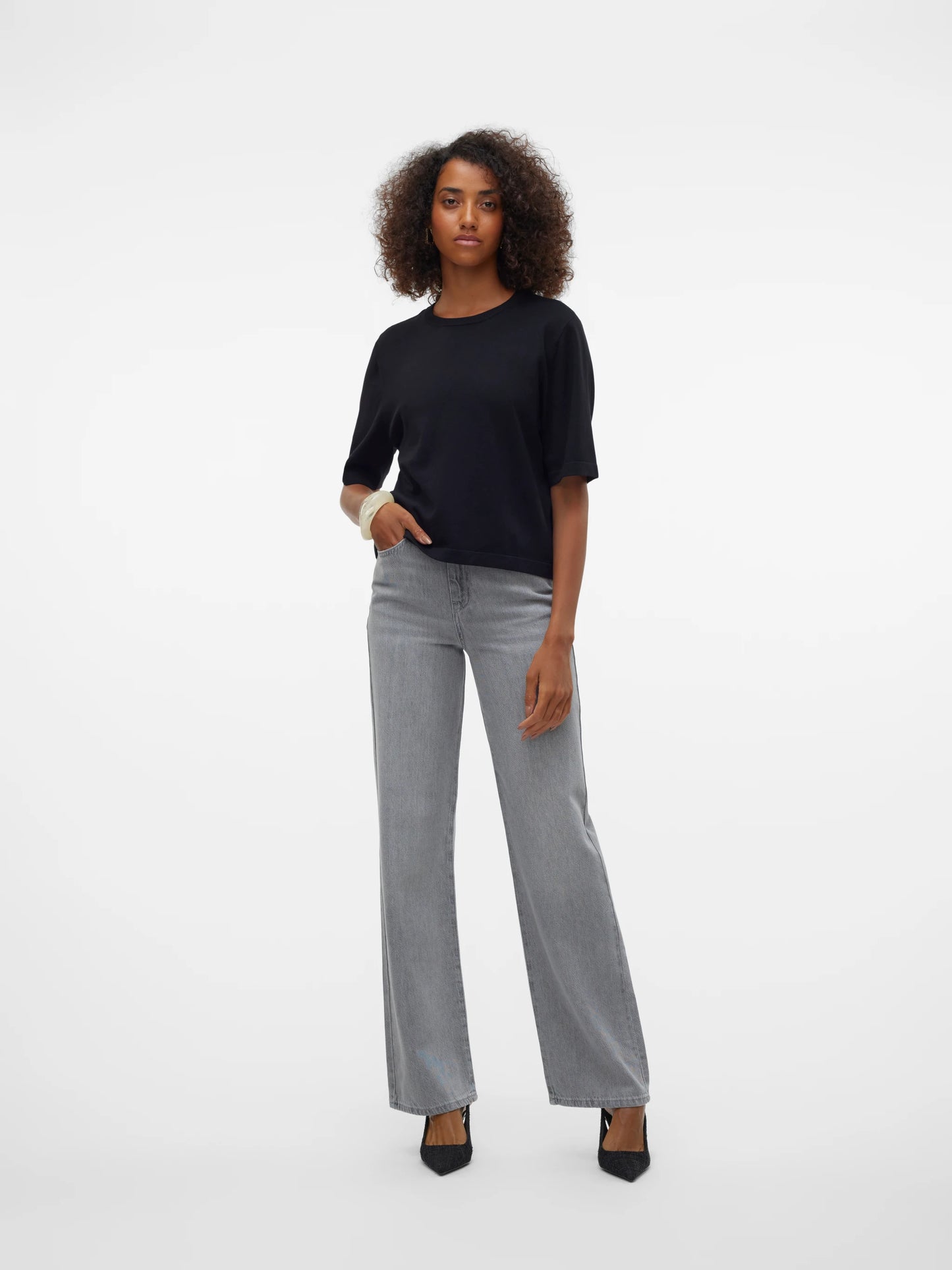 Vero Moda Black Silje Knitted Pullover