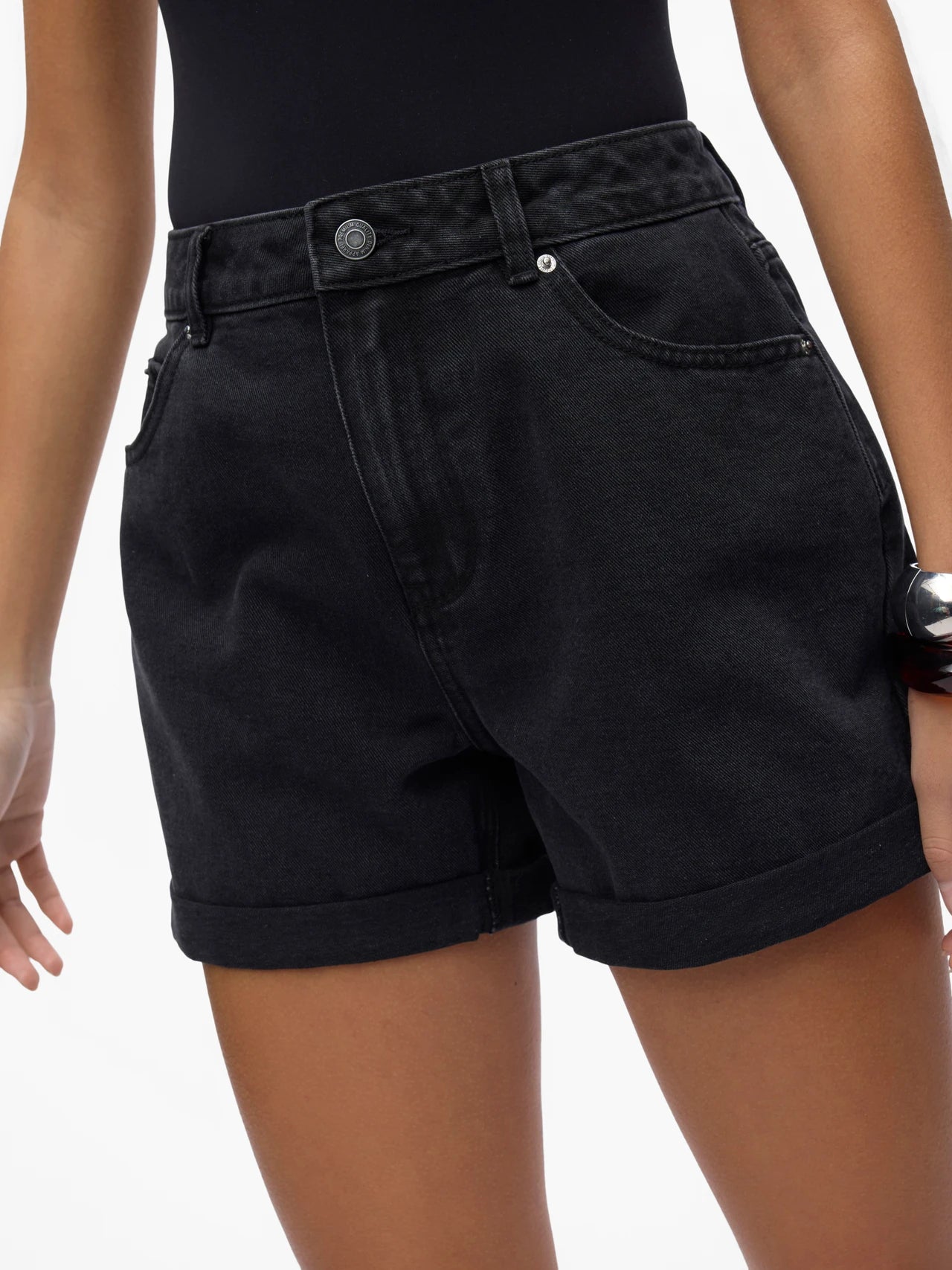 Vero Moda Black Zuri Denim Shorts