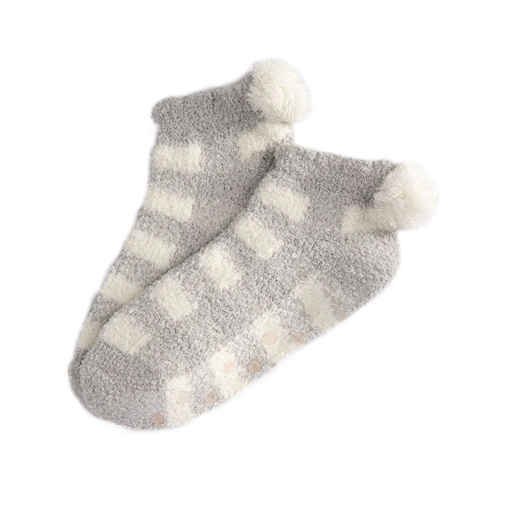 Shiraleah Grey Chloe Plaid Plush Socks
