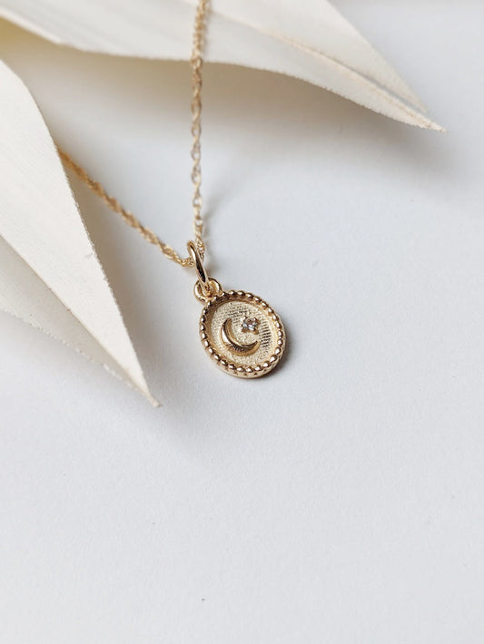 Little Gold La Luna Necklace