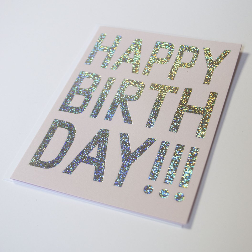 holographic foil greeting cards Banquet Glitter Hologram Foil Birthday Card – Greeting Cards