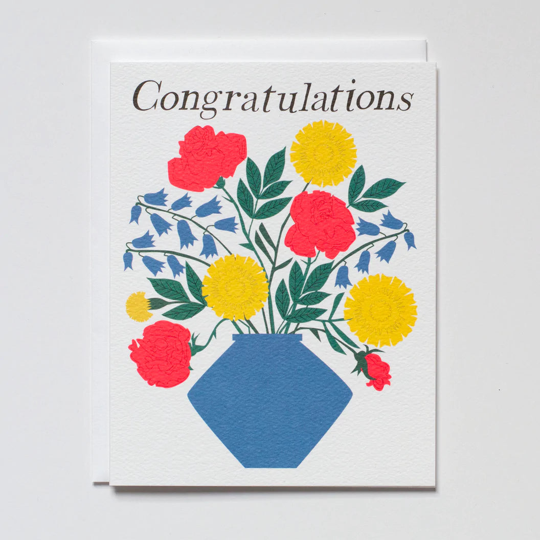 Banquet Congratulations Vase & Bouquet Card
