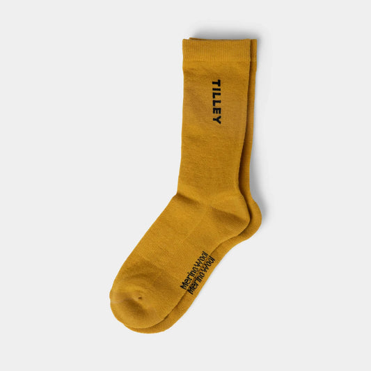 TILLEY Yellow Merino Wool Blend Outdoor Sock